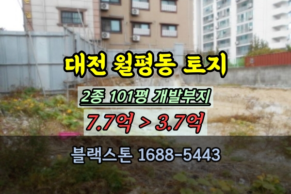  대전서구토지 경매 월평동 건축부지 100평 2종일반 3억대 매매
