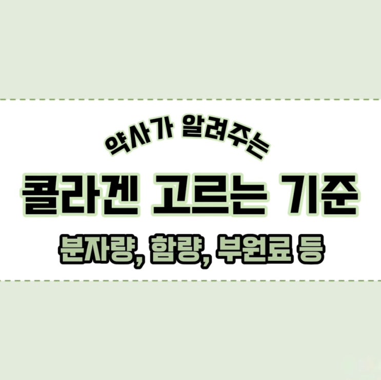  <유진약사> 콜라겐 제품 똑똑하게 고르는 법 - 콜라겐 고르는 기준, 콜라겐 추천, 분자량, 함량, 부원료