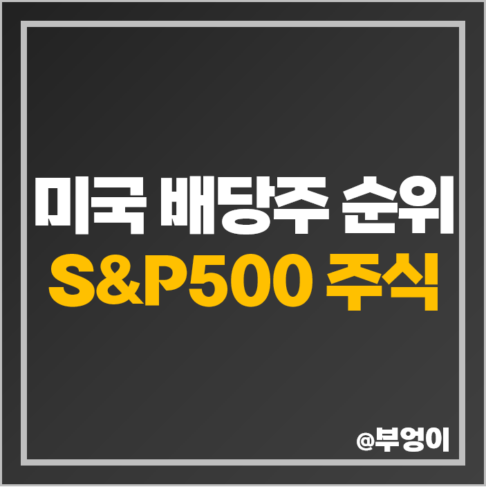 미국 배당주 순위 배당금 높은 주식 S&P500 지수 고배당주 미국 배당주 순위 배당금 높은 주식 S&P500 지수 고배당주