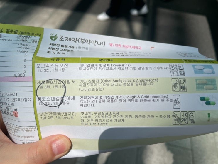  임신 13주차 편도염 항생제 해열진통제