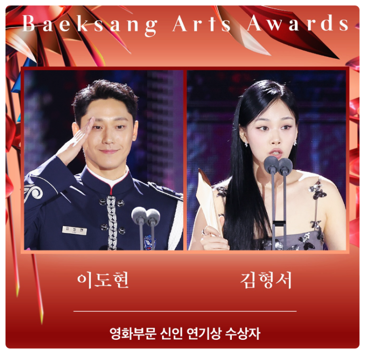 <b>이도현</b> 김형서(비비) <b>백상</b>예술대상 신인 연기상 (영화 파묘 화란)