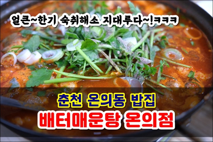  남춘천맛집 배터매운탕 온의점 얼큰한 메기매운탕에 소주한잔 땡겨