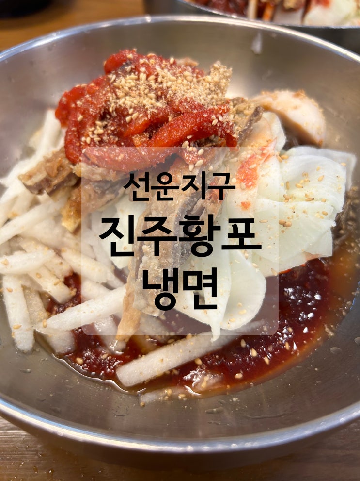  나는 왜 여길 이제 온거야! 육전과 황태포 고명이 너무 맛있는 선운지구 진주황포냉면