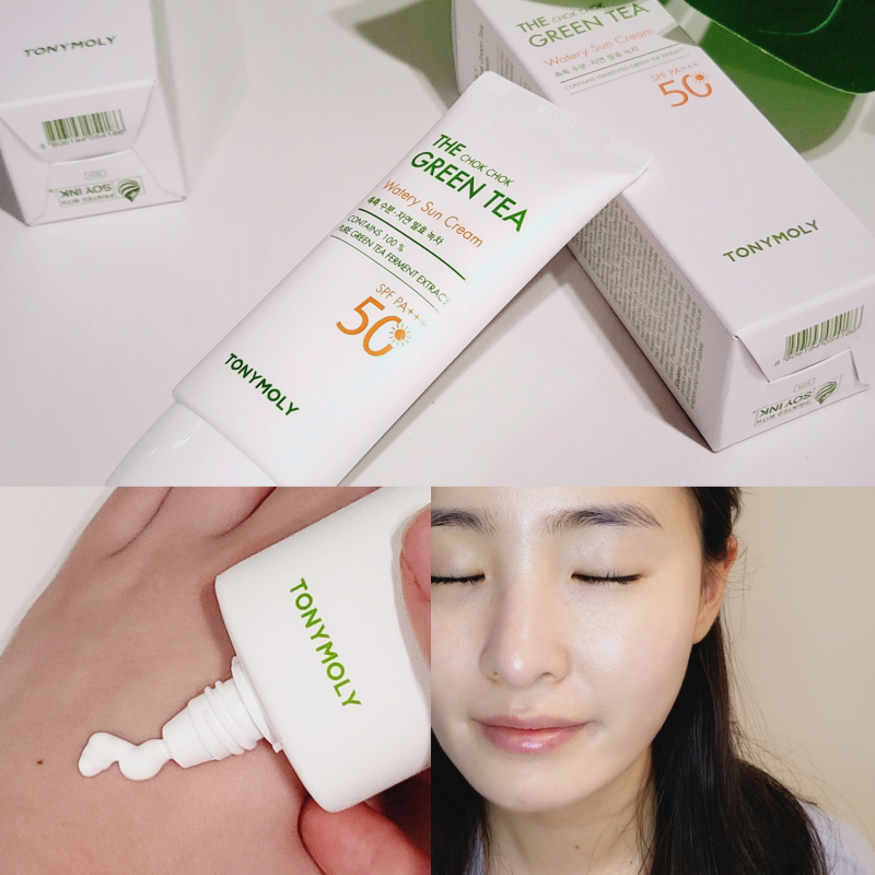 수분감 넘치는 토니모리 그린티 수분 선크림