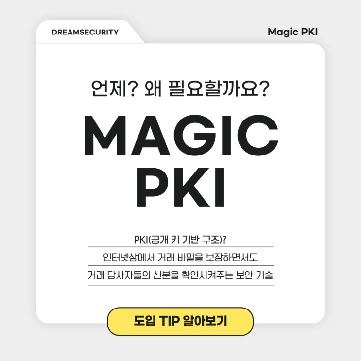  드림시큐리티 Magic PKI 필요성