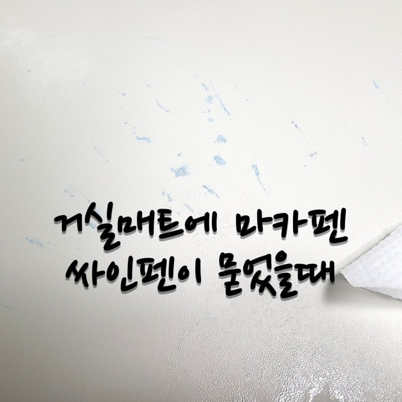 거실매트 싸인펜 마카펜 마카페인팅 묻었을때 지우기 그 결과는?