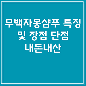 무백자몽샴푸 특징 및 장점 단점 내돈내산
