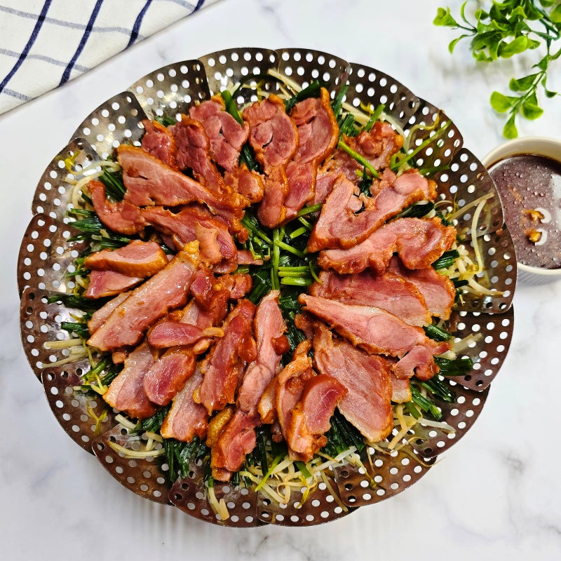 훈제오리 부추찜 훈제오리찜 소스 다이어트 야채찜