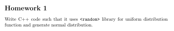  [고급계산금융] HW1. C++ 정규분포, 균등분포 함수