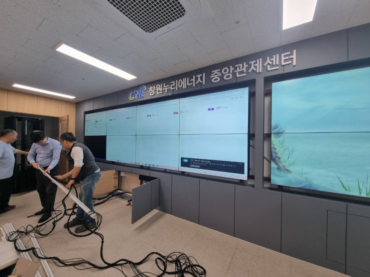  창원사무실인테리어 관제센터 영상모니터마감작업