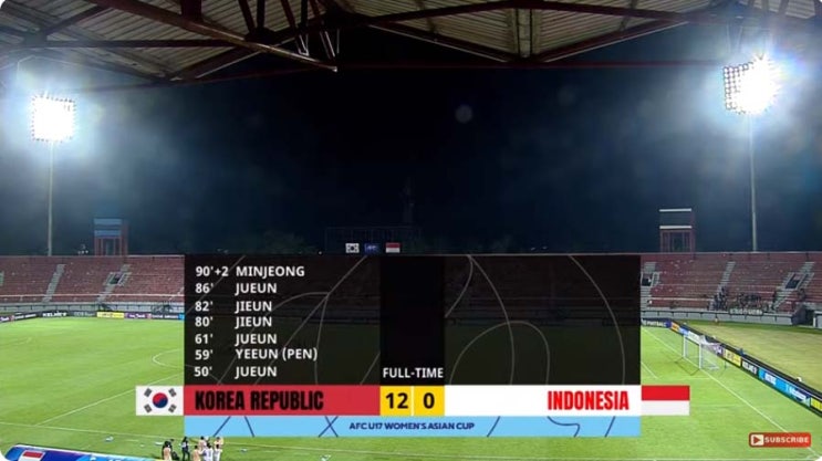  AFC U-17 여자 아시안컵 A조 2차전 대한민국 vs 인도네시아