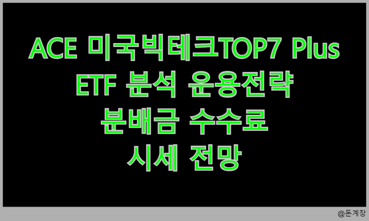  ACE 미국빅테크TOP7 Plus ETF 분석 운용전략 분배금 수수료 시세 전망