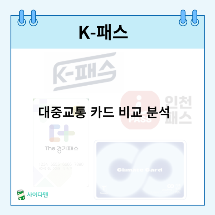  K-패스 카드사별 혜택, 발급, 회원가입방법 / 더경기패스, 인천I패스, 기후동행카드 비교 (경기도 어린이교통비지원)