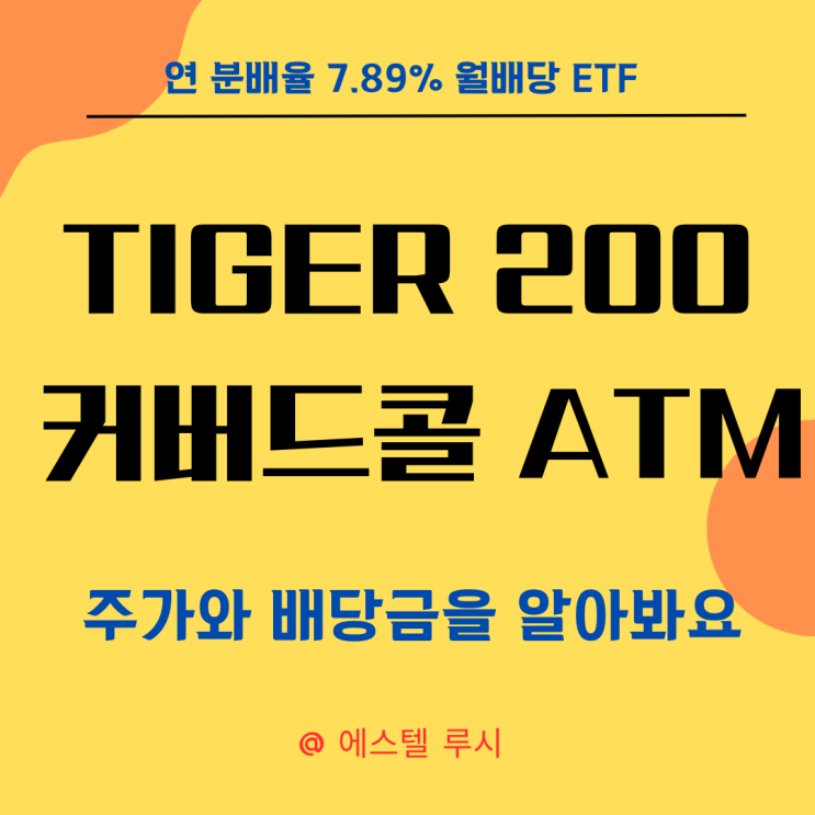  월배당 ETF - TIGER200커버드콜ATM 주가와 배당금을 알아봐요