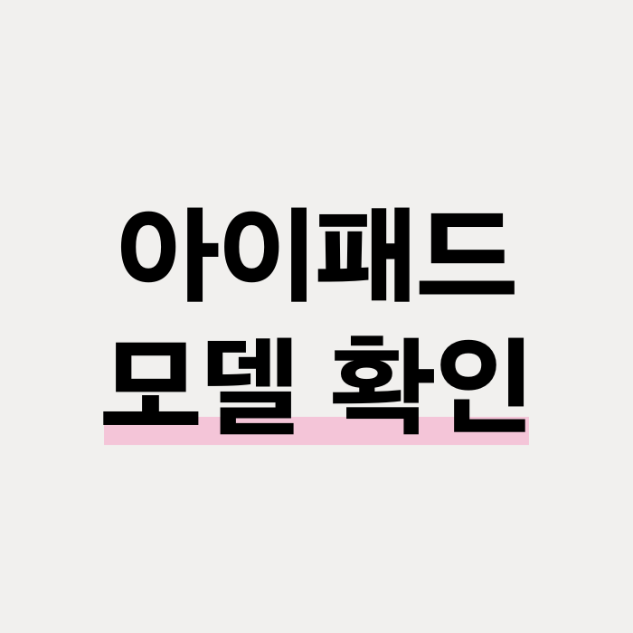  아이패드 세대 모델 확인 방법