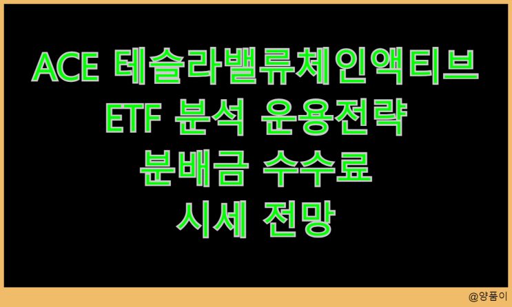  ACE 테슬라밸류체인액티브 ETF 분석 운용전략 분배금 수수료 시세 전망