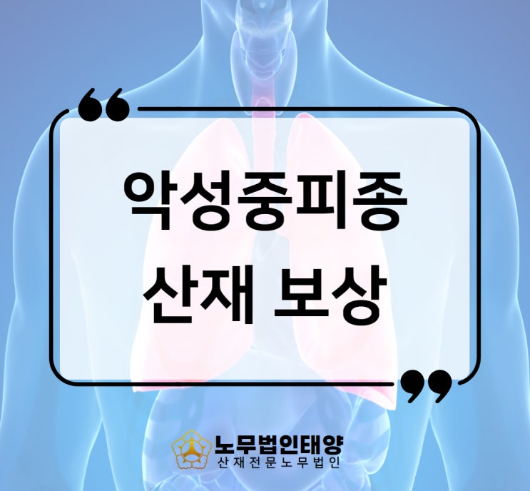  악성중피종 산재 사망원인 석면노출 피해보상에 대하여