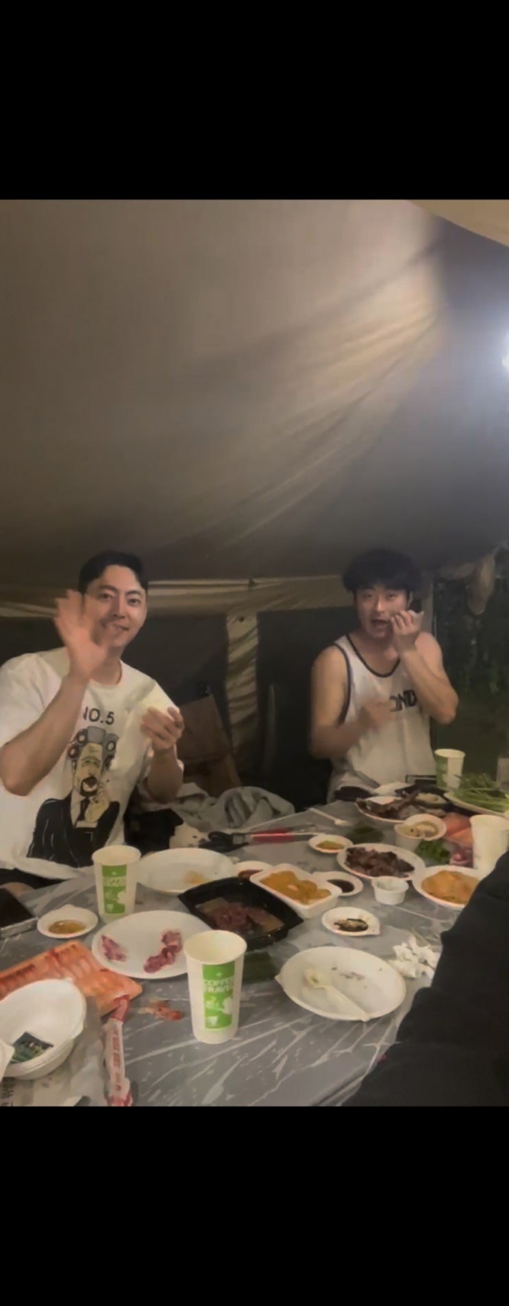  드랍컷하고 나만의 캠핑장에서 먹방 냠