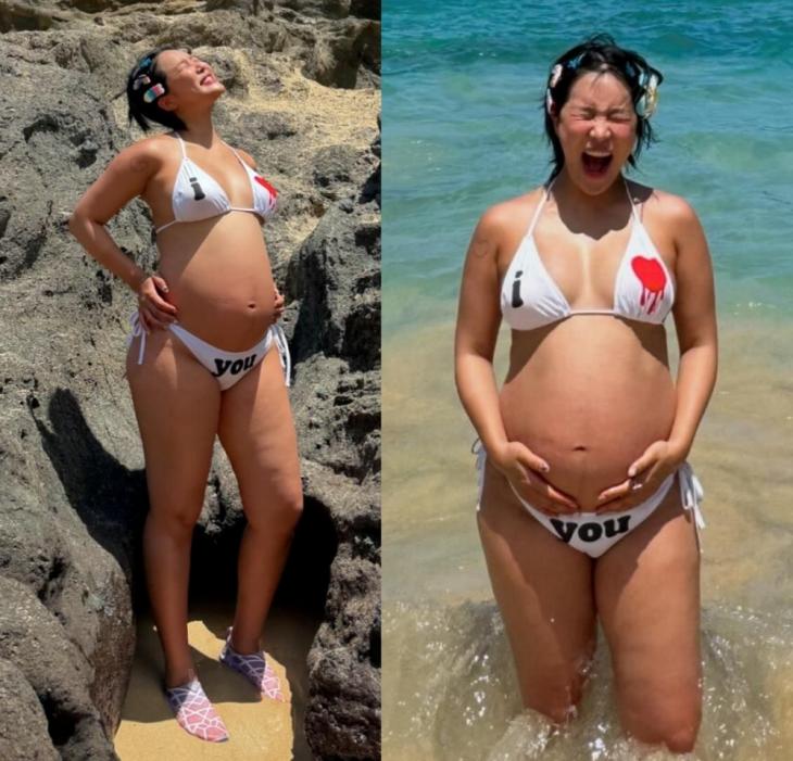 '혼전 임신' 랄랄, 만삭 임산부의 과감한 비키니...만삭 D라인 "체중 15Kg 증가" '혼전 임신' 랄랄, 만삭 임산부의 과감한 비키니...만삭 D라인 "체중 15Kg 증가"