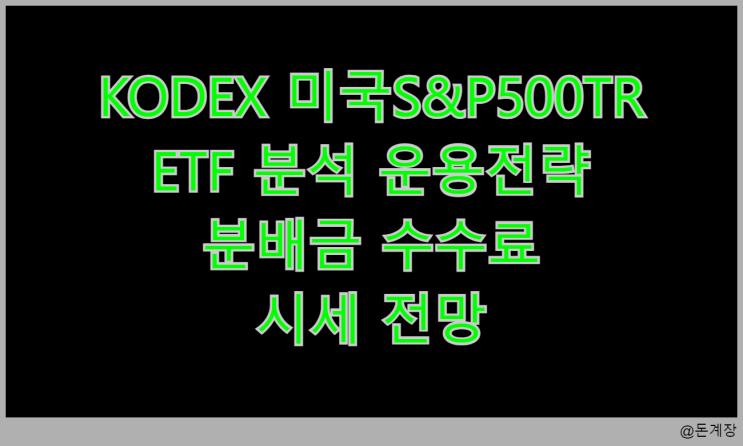  KODEX 미국S&P500TR ETF 분석 운용전략 분배금 수수료 시세 전망