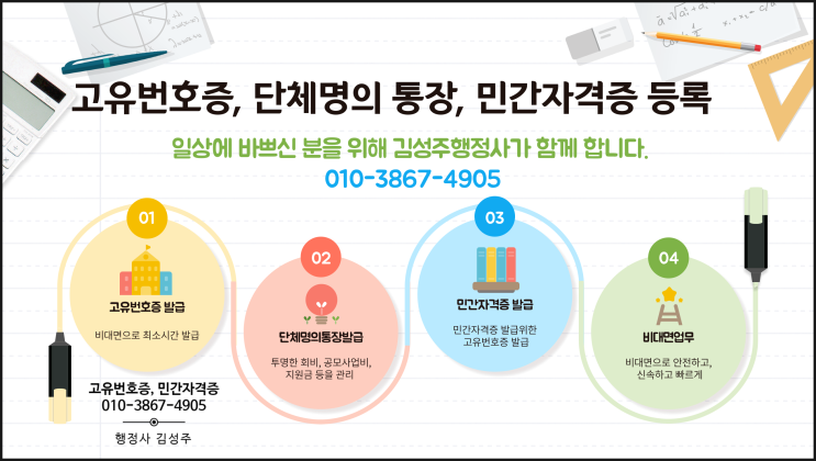  고유번호증 발급, 민간자격관리운영규정, 민간자격증 등록