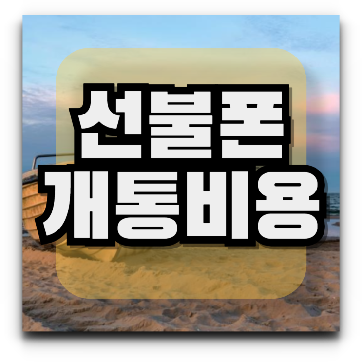  선불폰개통비용 유심 개통 방법 총정리