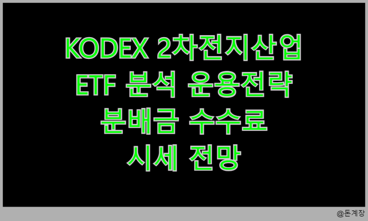  KODEX 2차전지산업 ETF 분석 운용전략 분배금 수수료 시세 전망