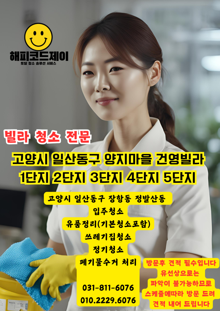  고양시 일산동구 양지마을 건영빌라 1단지 2단지 3단지 4단지 5단지 밤가시마을 건영빌라 정발마을 건영빌라 집안청소 돌아가신 어르신 유품정리 집안정리 청소 폐기물수거처리 서비스