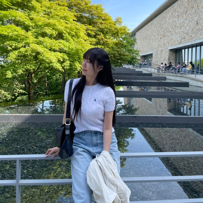 폴로 랄프로렌 케이블 반팔니트 화이트 코디와 사이즈까지!