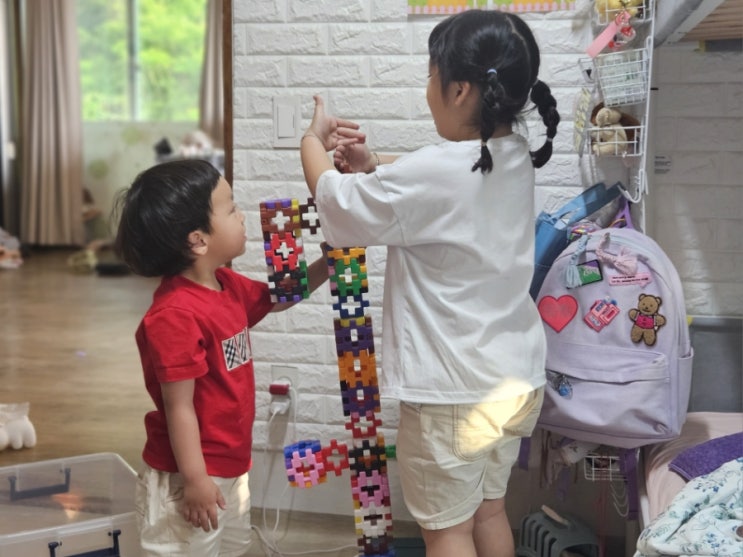  삼남매가 좋아하는 블럭놀이