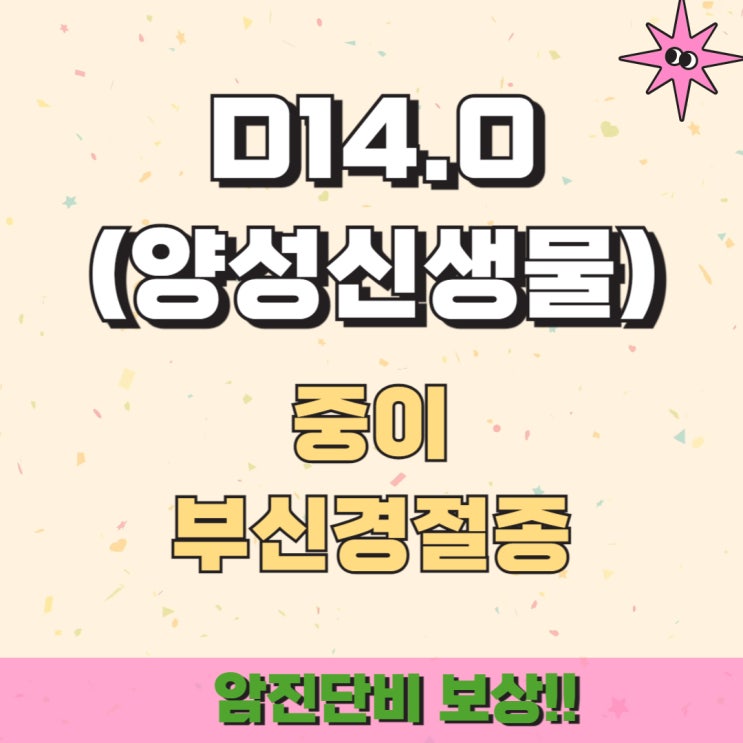  D14.0 중이,비강 및 부비동 양성신생물, 수술 후 부신경절종 암진단비 검토 필요성!