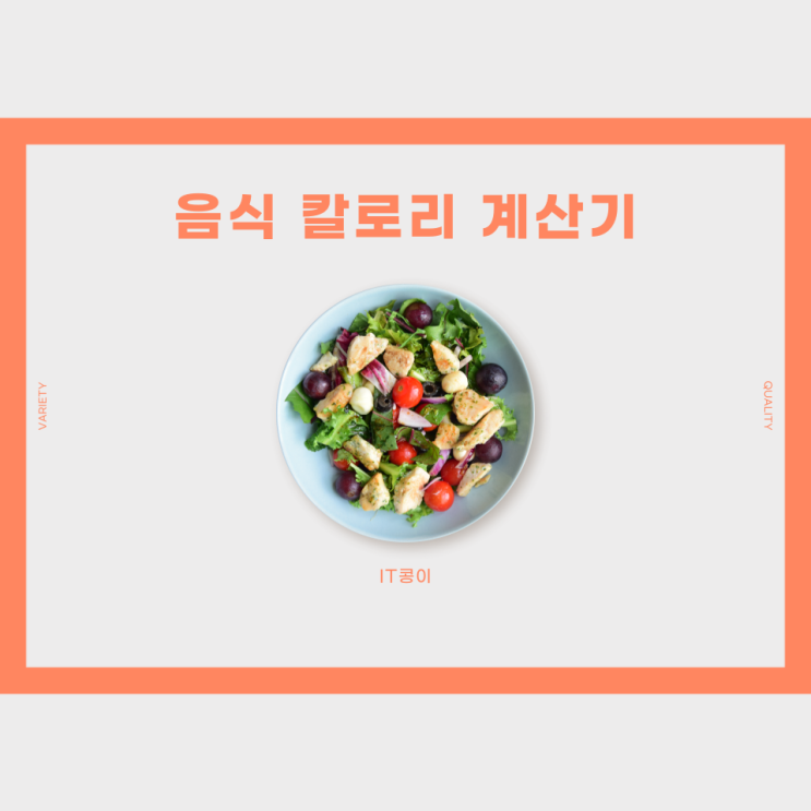  음식 칼로리 계산기 건강한 식단으로 다이어트를 하기