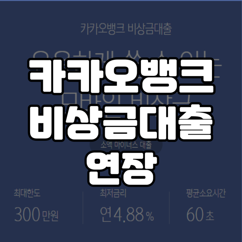 카카오뱅크 비상금대출 연장 방법 횟수 거절 사유 이자 후기