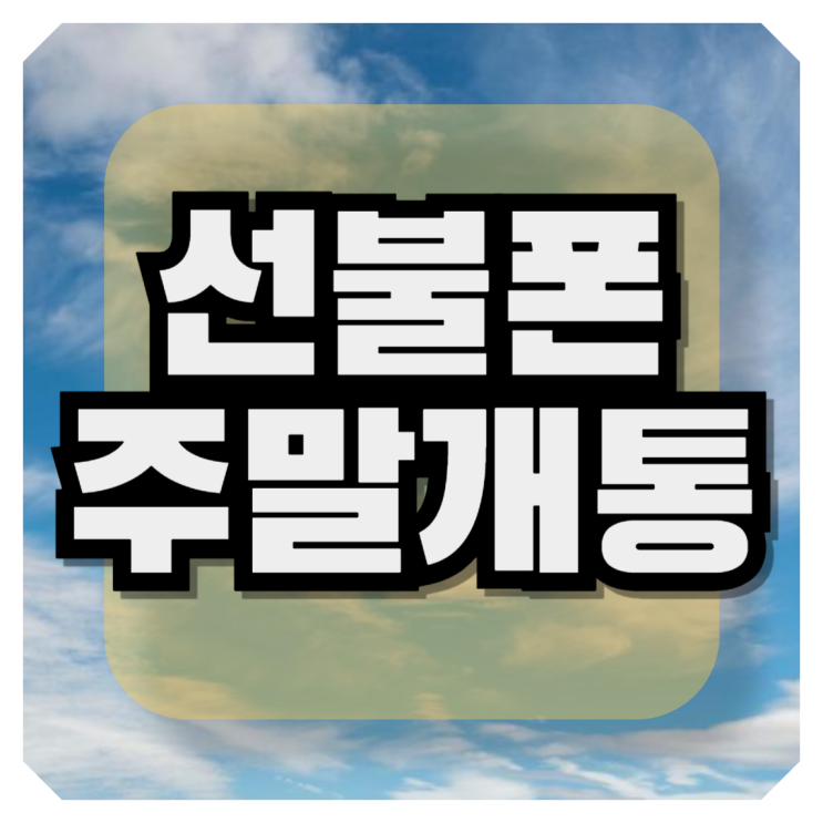  선불폰주말개통 활성화 비법