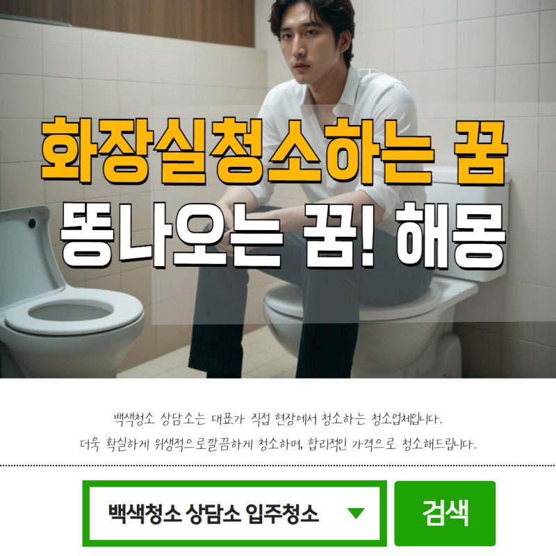 화장실 청소하는 꿈 똥 나오는 꿈! 똥꿈 해몽