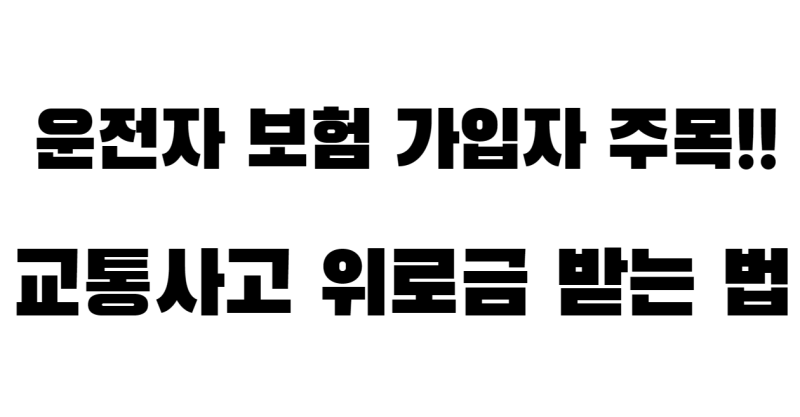 운전자보험 교통사고 위로금 청구방법(feat.KB,DB보험)