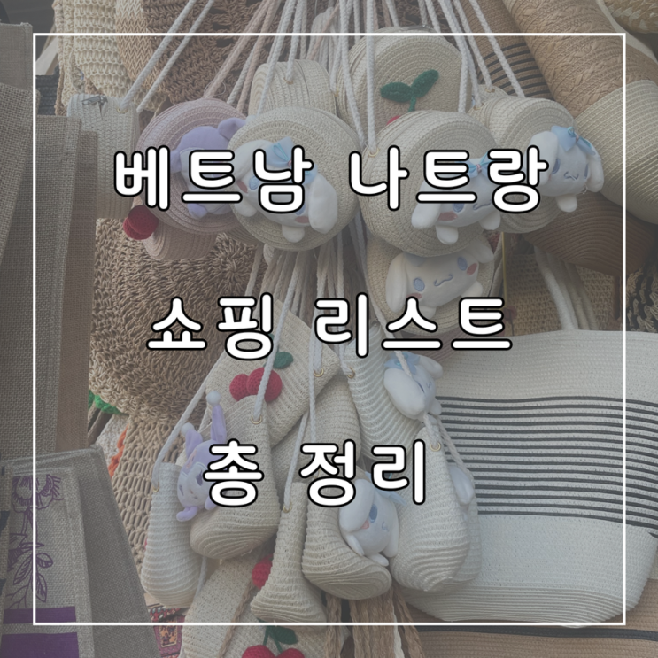  베트남 나트랑 기념품 쇼핑 리스트 총정리 담시장 야시장 가격 시간 위치
