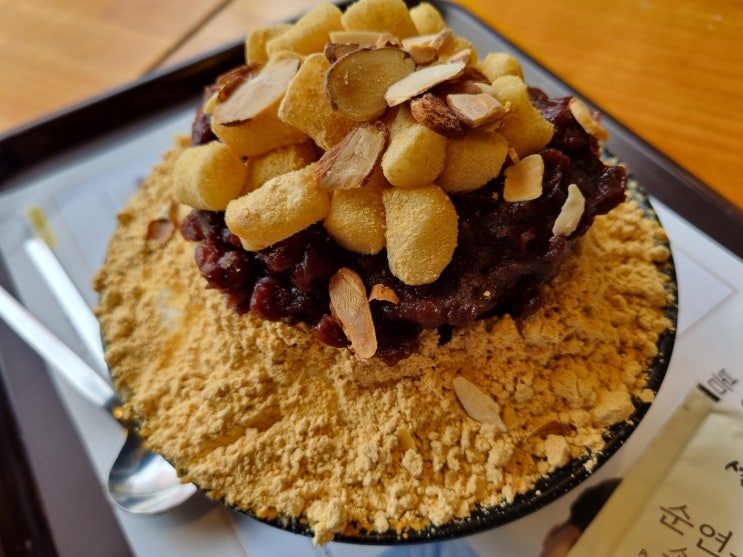  탄방동 설빙 대전시청점, 팥인절미빙수 칼로리정보 포장후기