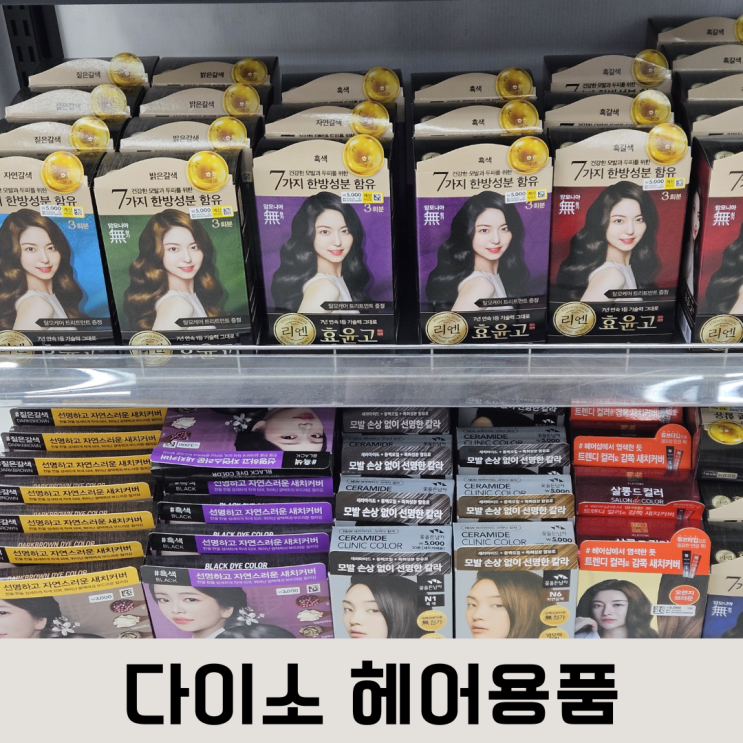  다이소 헤어 제품:염색약, 헤어 미스트, 헤어젤, 왁스, 트리트먼트