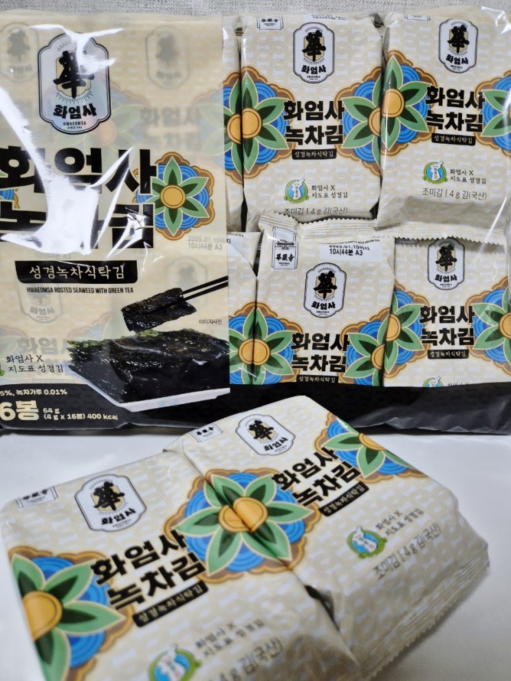  식물성단백질 성경김 화엄사 녹차김 화엄사콜라보