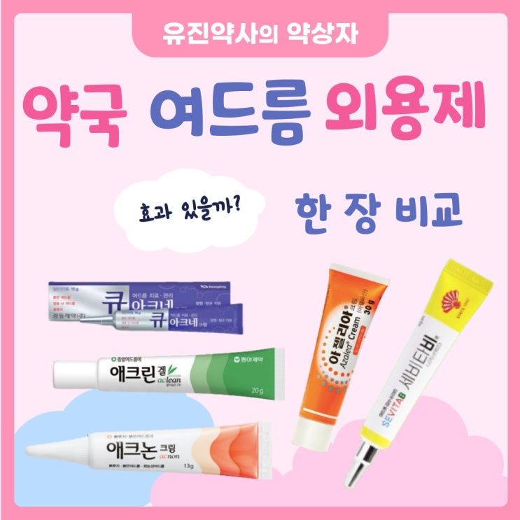  <유진 약사> 여드름 빨리 없애는 법 feat.약국 여드름 연고 (파티마겔, 애크논크림 vs 애크린겔 비교, 아젤리아 크림 파는 곳, 세비타비겔 효과)