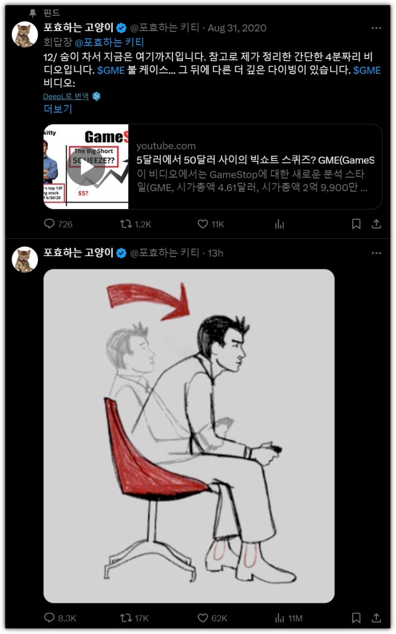 밈주식 게임스톱 $GME 오르는 이유 - 트윗 하나 : 네이버 블로그