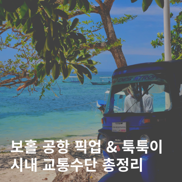  필리핀 보홀 교통수단 공항 픽업 샌딩 툭툭이 오토바이 택시 가격
