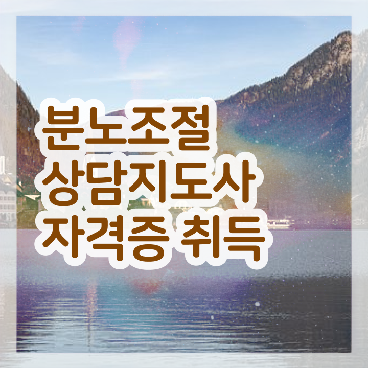  2급분노조절상담지도사학원 분노조절상담지도사 독학으로 취득한 과정