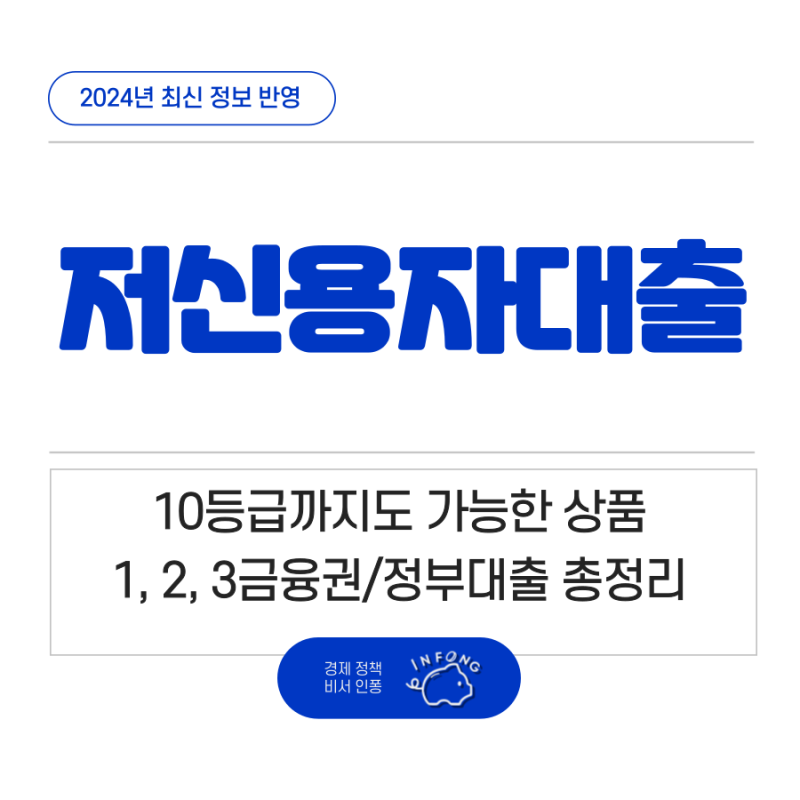 10등급 저신용자대출 가능한 소액 조건 신청 정리