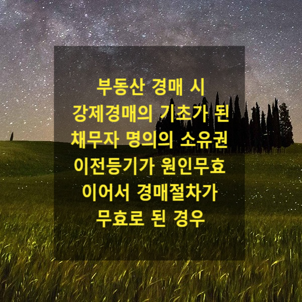  부동산 경매 시 강제경매의 기초가 된 채무자 명의의 소유권이전등기가 원인무효이어서 강제경매절차가 무효로 된 경우 구제방법(부당이득, 담보책임)