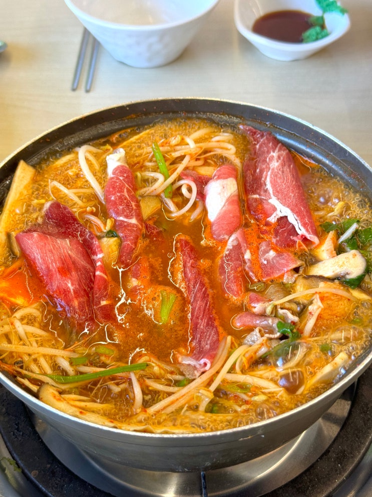  광주 상무지구 점심 맛집 소고기샤브샤브 등촌 야채가무한리필