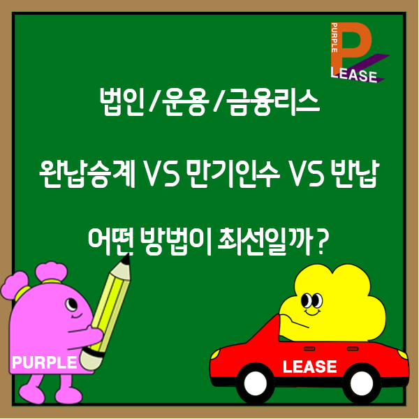  법인리스매각 완납승계와 만기인수 그리고 반납 중 제일 좋은 리스차 판매 방법은!?