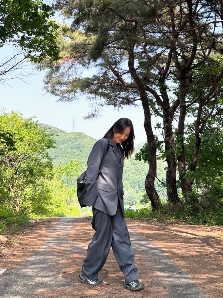  이효리 인스타그램 사복 코디, 30대 여자 패션 OFC vintage blue 그레이 셋업 브랜드 추천!