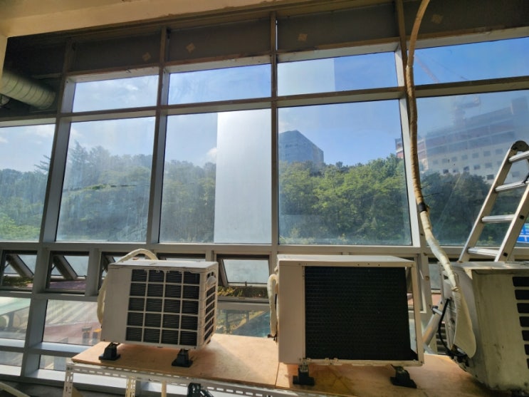  하남 지식인산업센터 아이테코 사무실 베란다 유리 창문 열차단 햇빛차단 썬팅 필름 시공